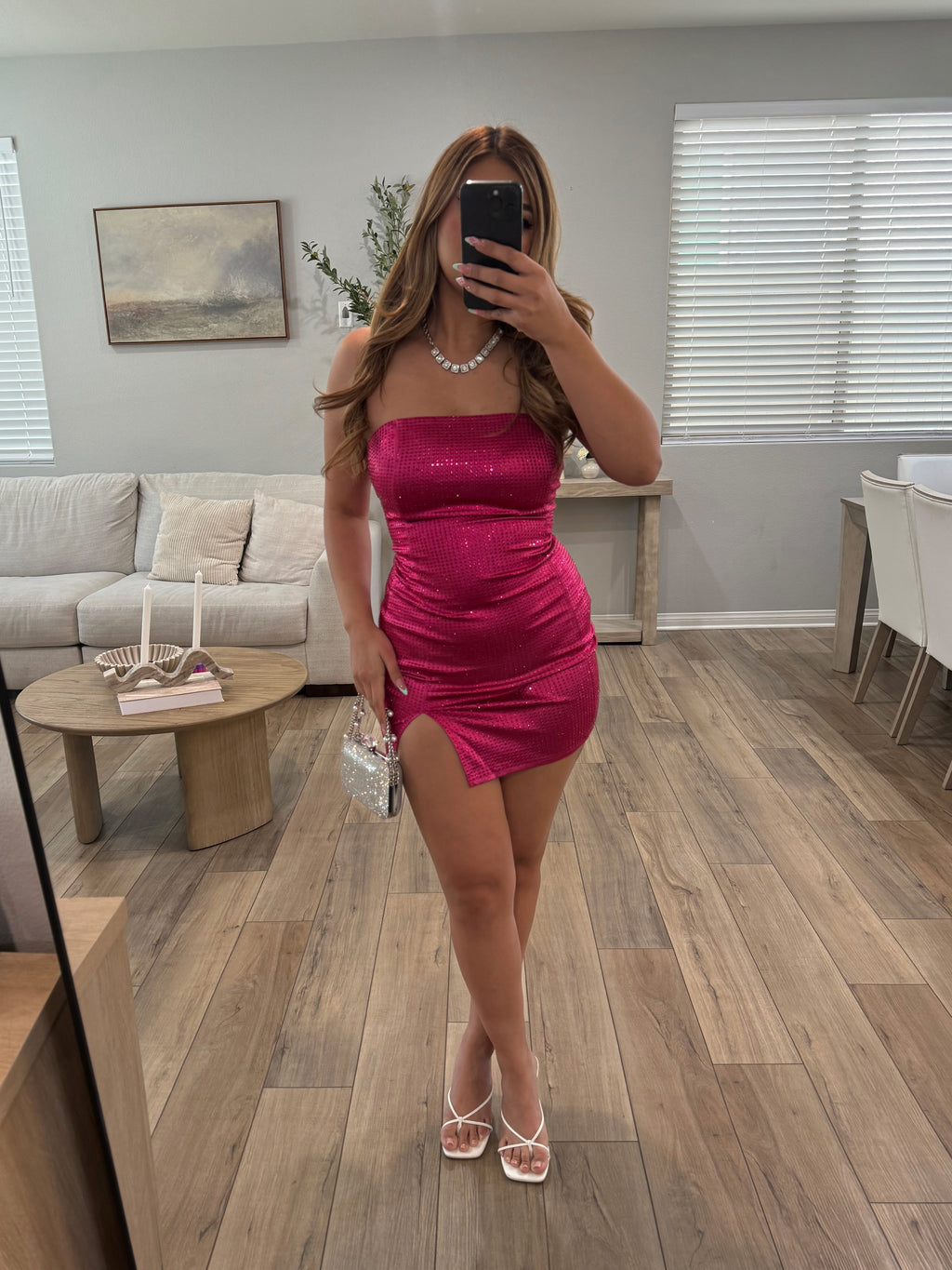 BADDIE BLING DRESS (PINK)