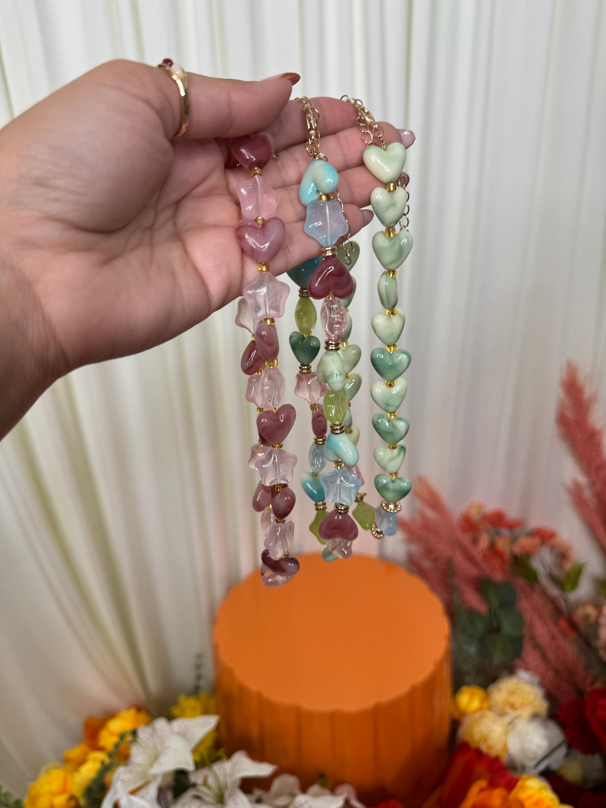 MULTI HEART MARBLE NECKLACE