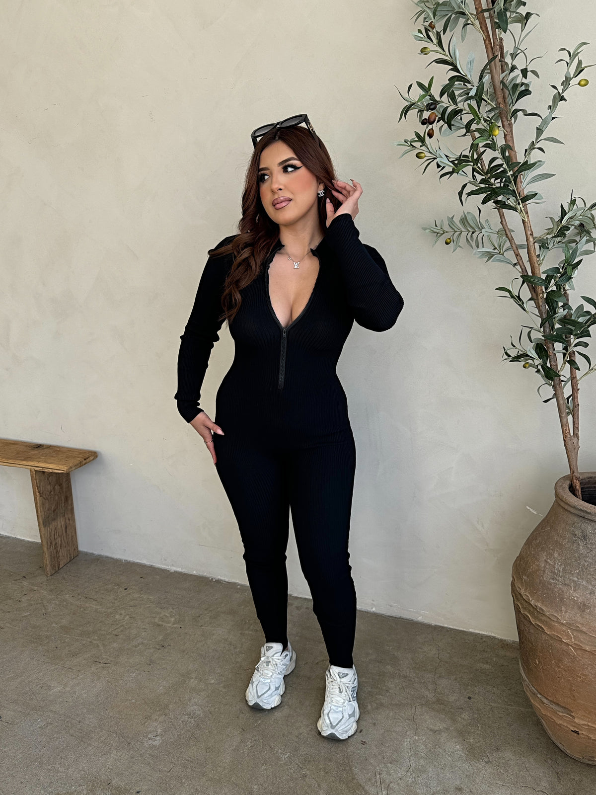 BRENDA RIBBED JUMPSUIT (BLACK