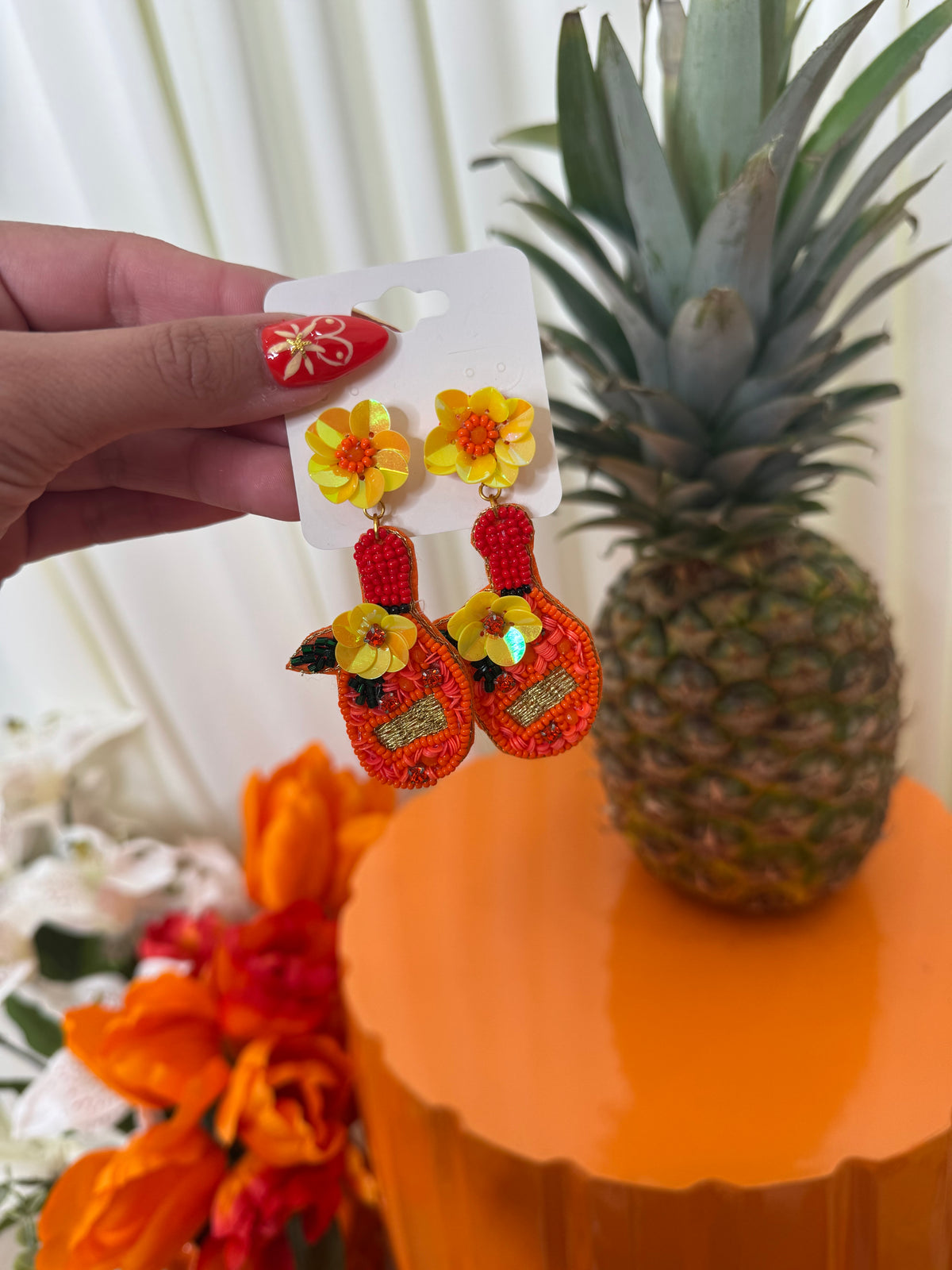 BEADED BOTTLE EARRINGS