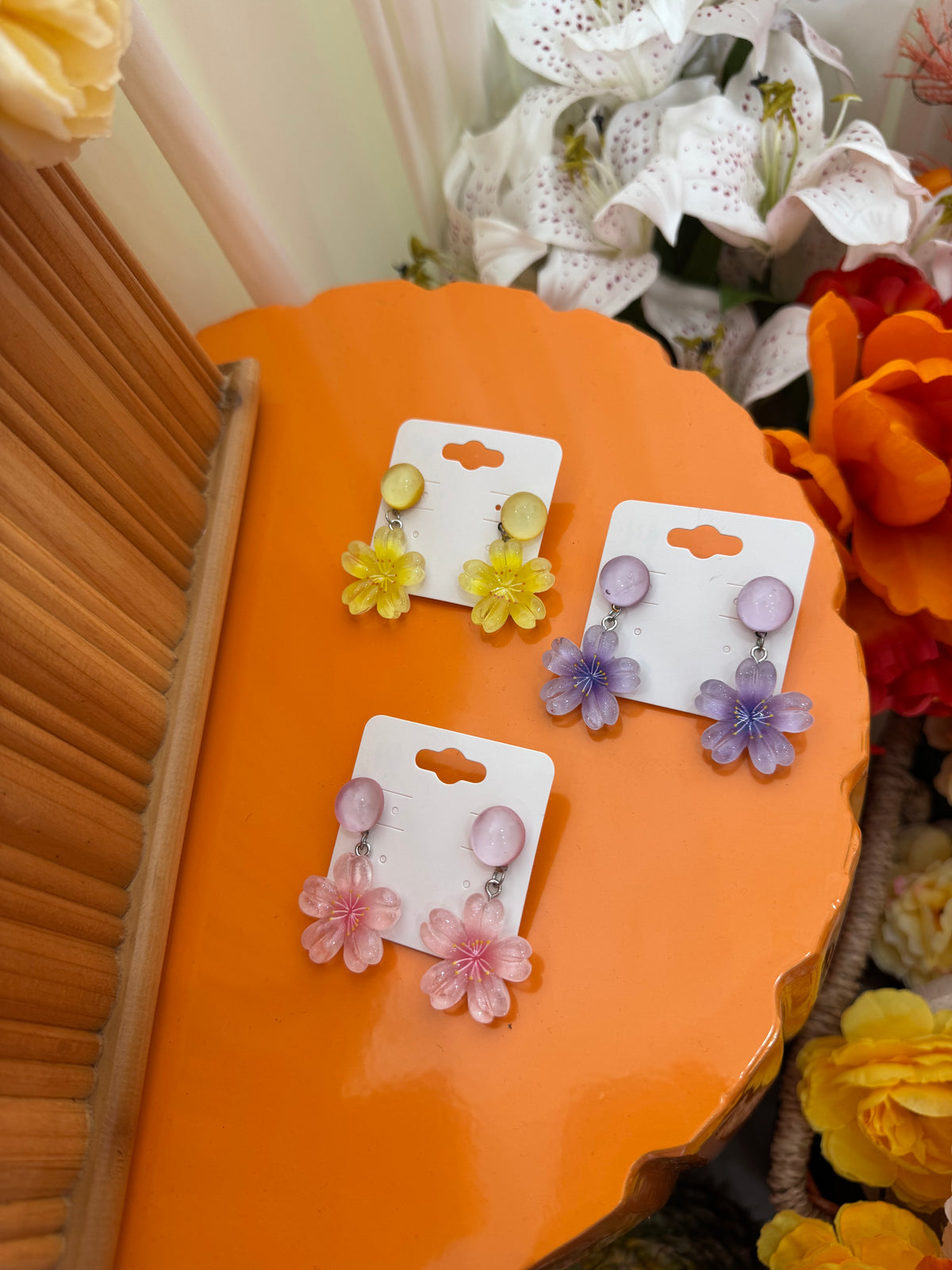 FLOWER EARRING TROPICAL