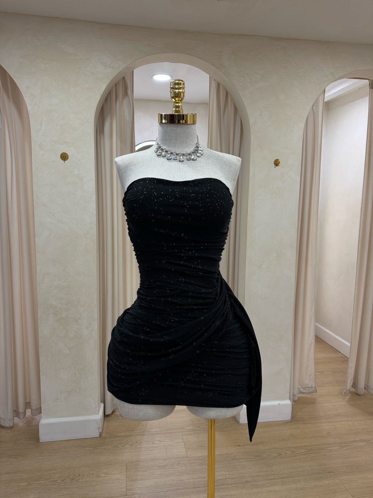 GLITTER MOMENT DRESS (BLACK)