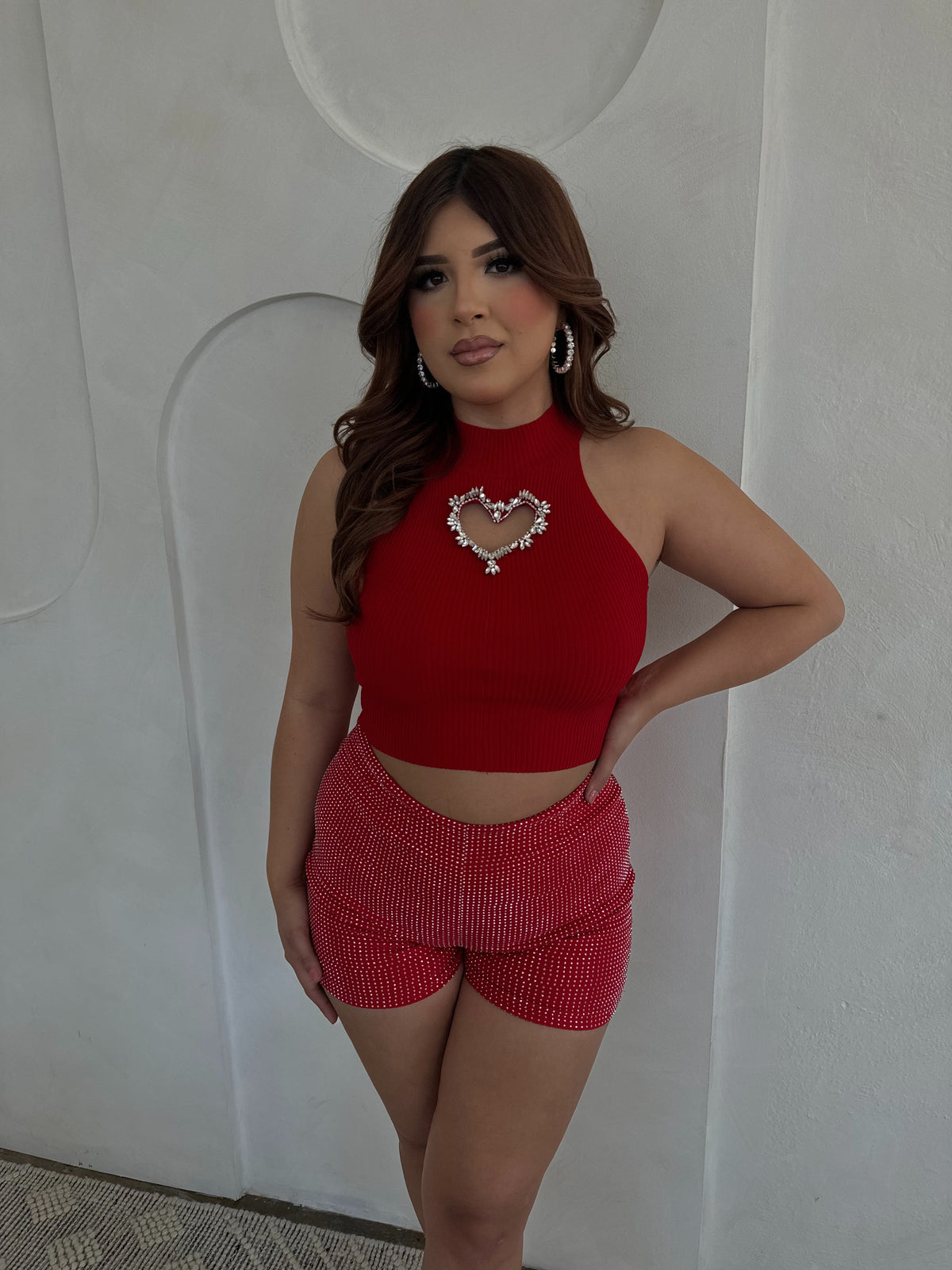 AMANDA BLING SHORT (RED)