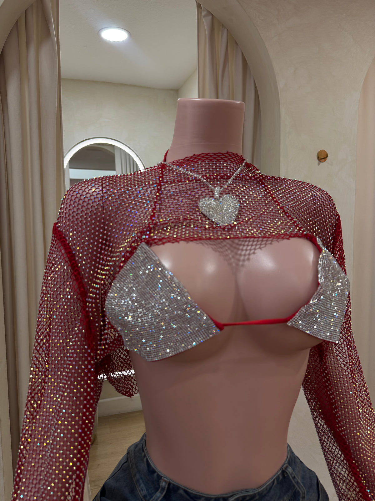 BLING BIKINI TOP (RED)