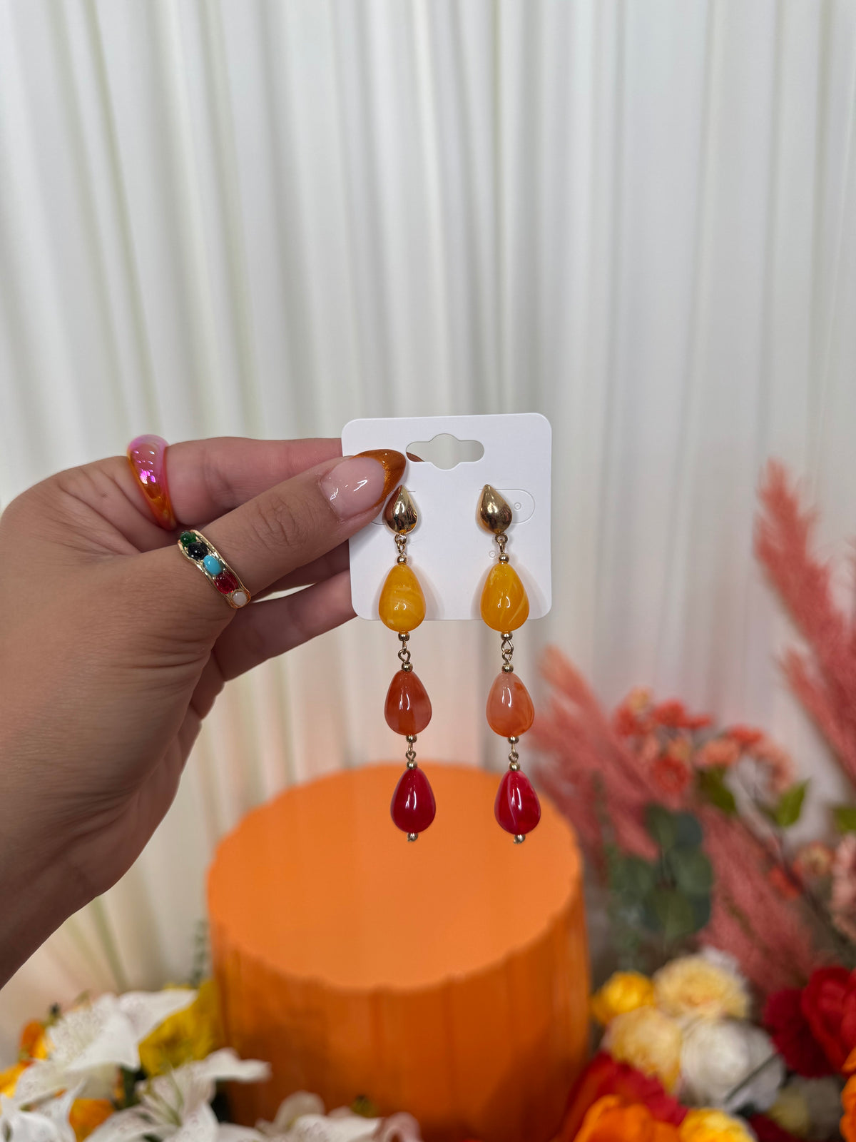 MULTI BEADED EARRING