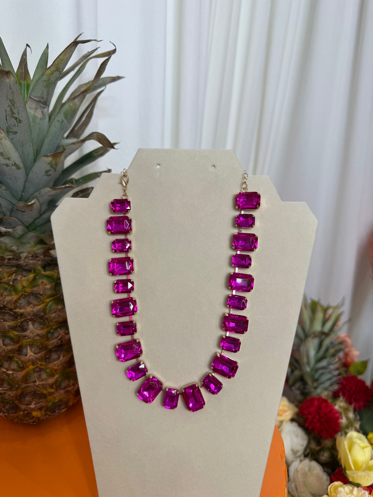 PURPLE RHINESTONE NECKLACE
