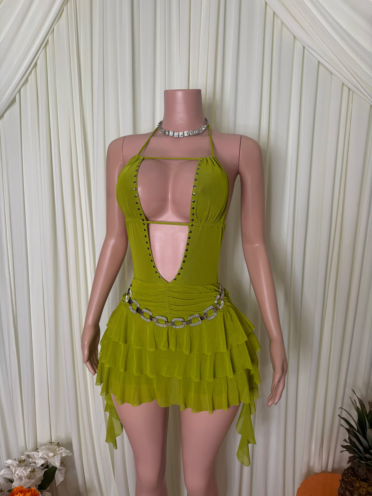 MIA ROMPER DRESS (AVOCADO)