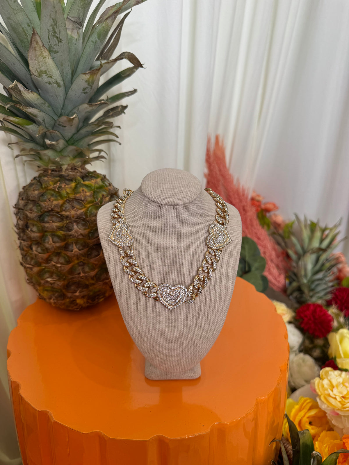 MULTI HEAT GOLD NECKLACE