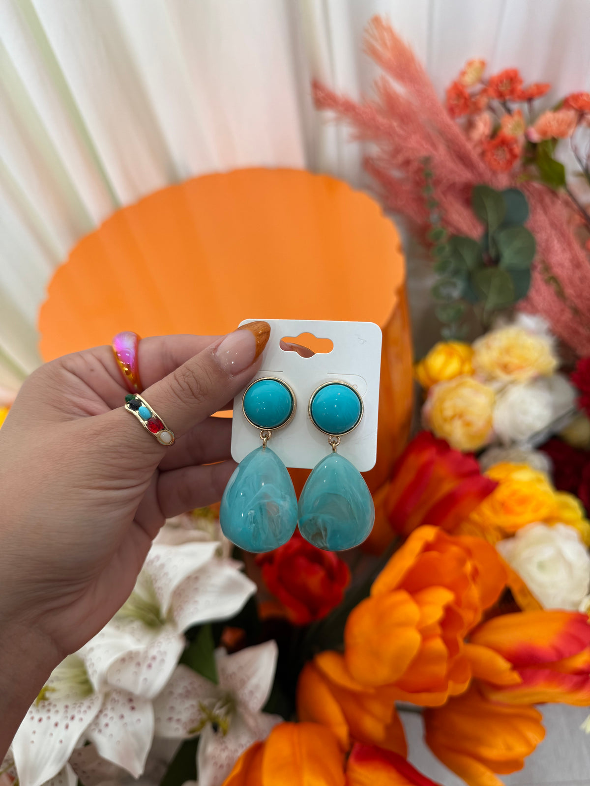BLUE DANGLE EARRING