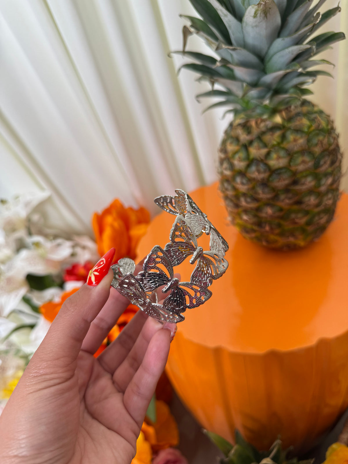 BUTTERFLY ADJUSTABLE BRACELET (SILVER)